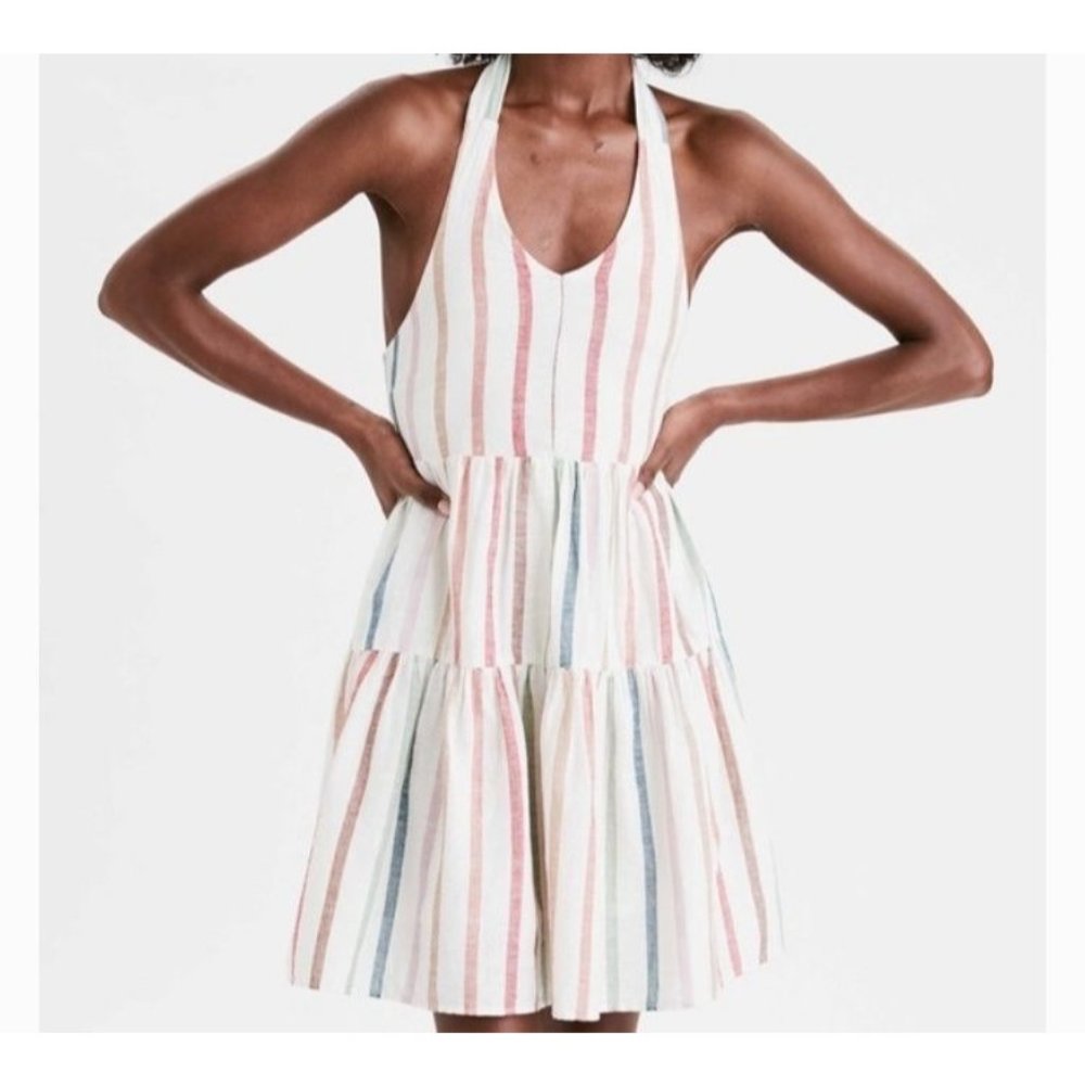 NWT American Eagle Halter Babydoll Striped Dress